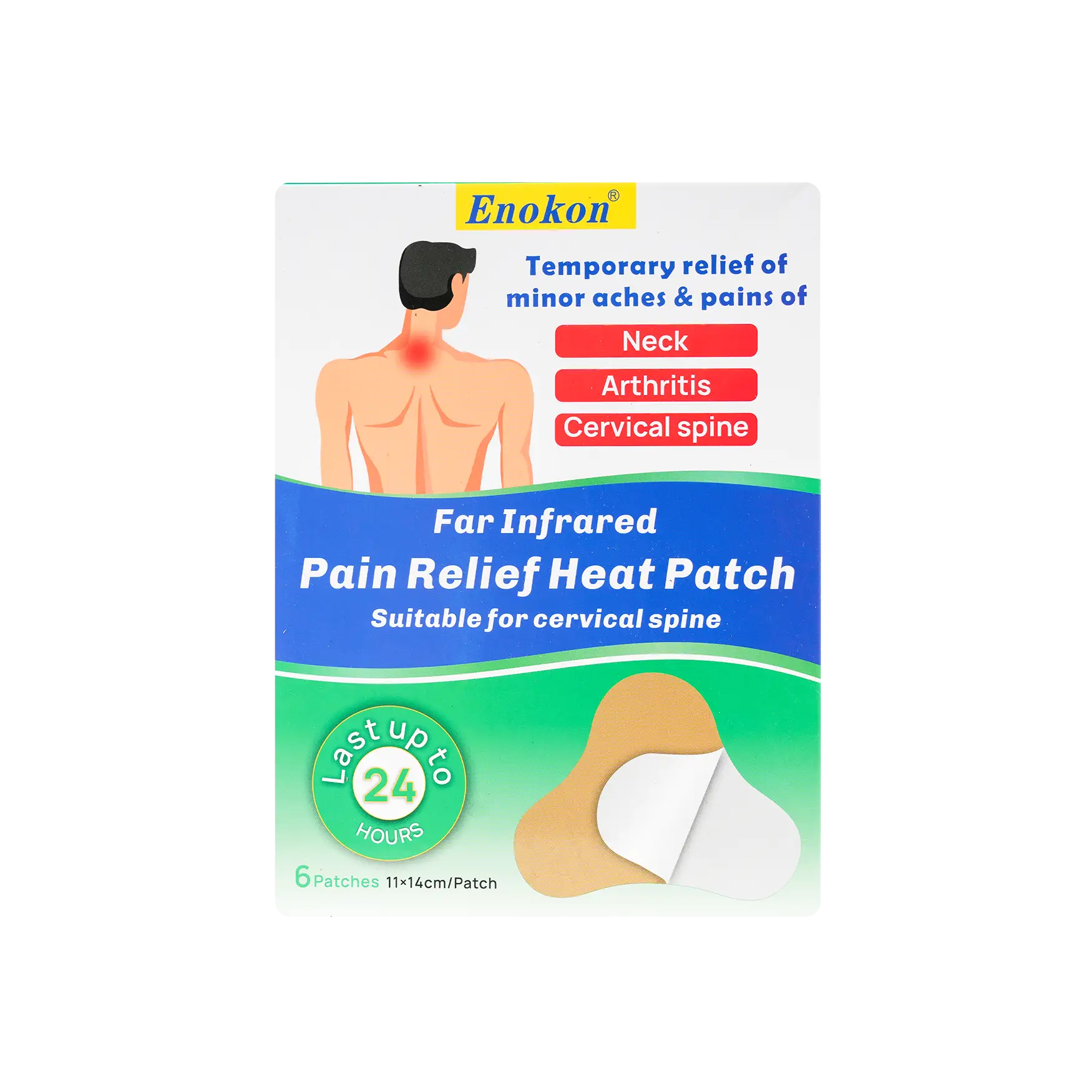 Enokon Pain Relief Heat Neck Patch 6pcs