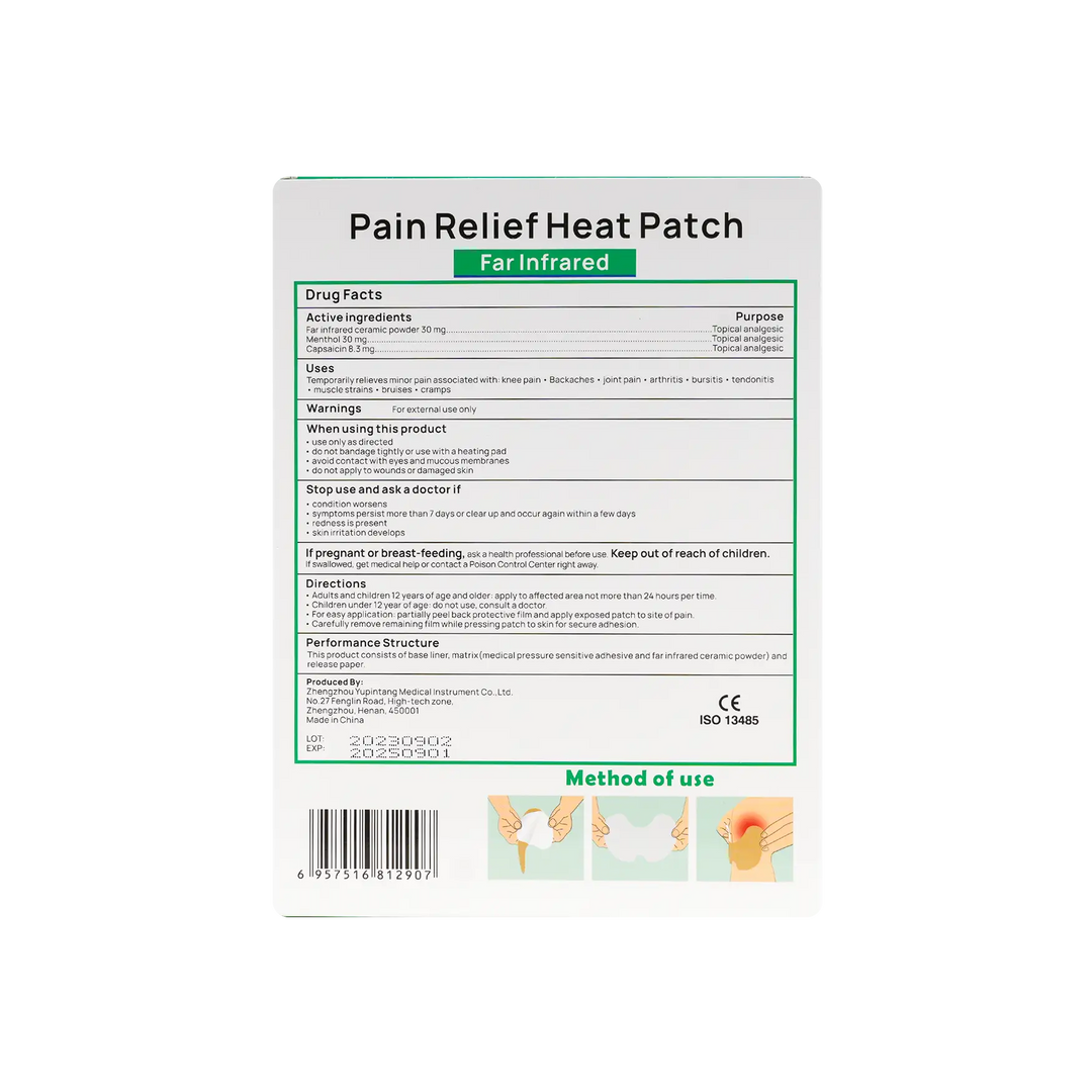 50772-Enokon Pain Relief Heat Knee Patch 6pcs +1