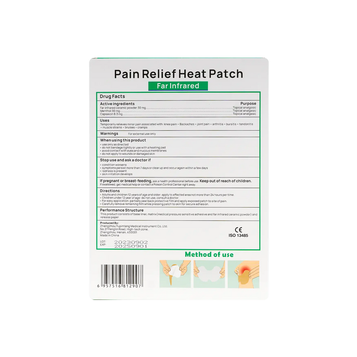 50772-Enokon Pain Relief Heat Knee Patch 6pcs +1