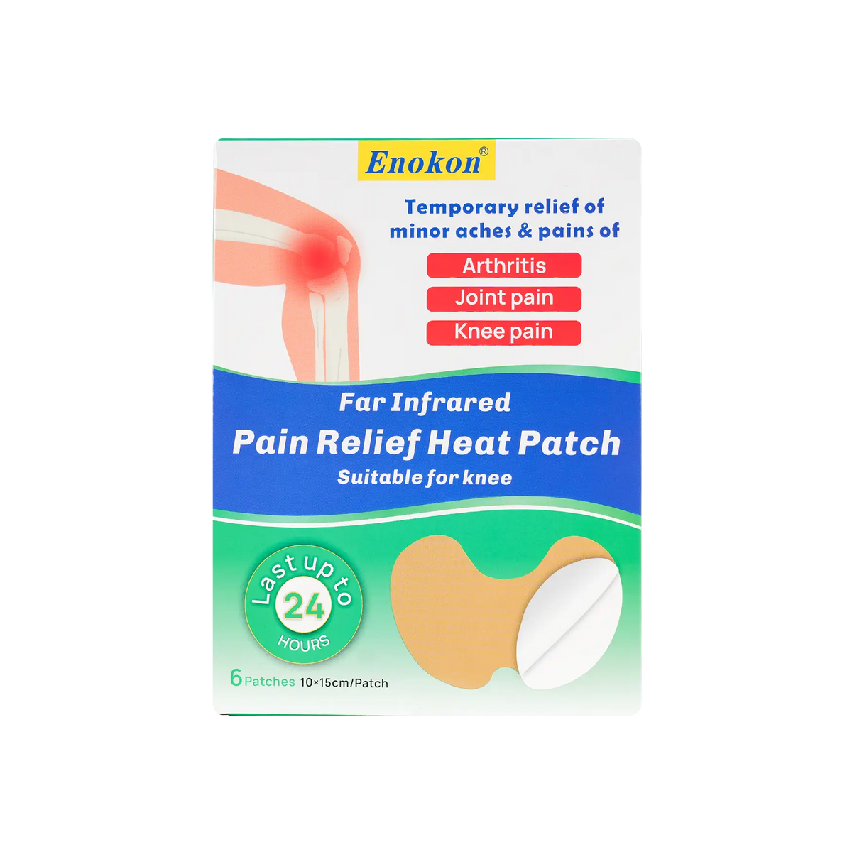 50772-Enokon Pain Relief Heat Knee Patch 6pcs