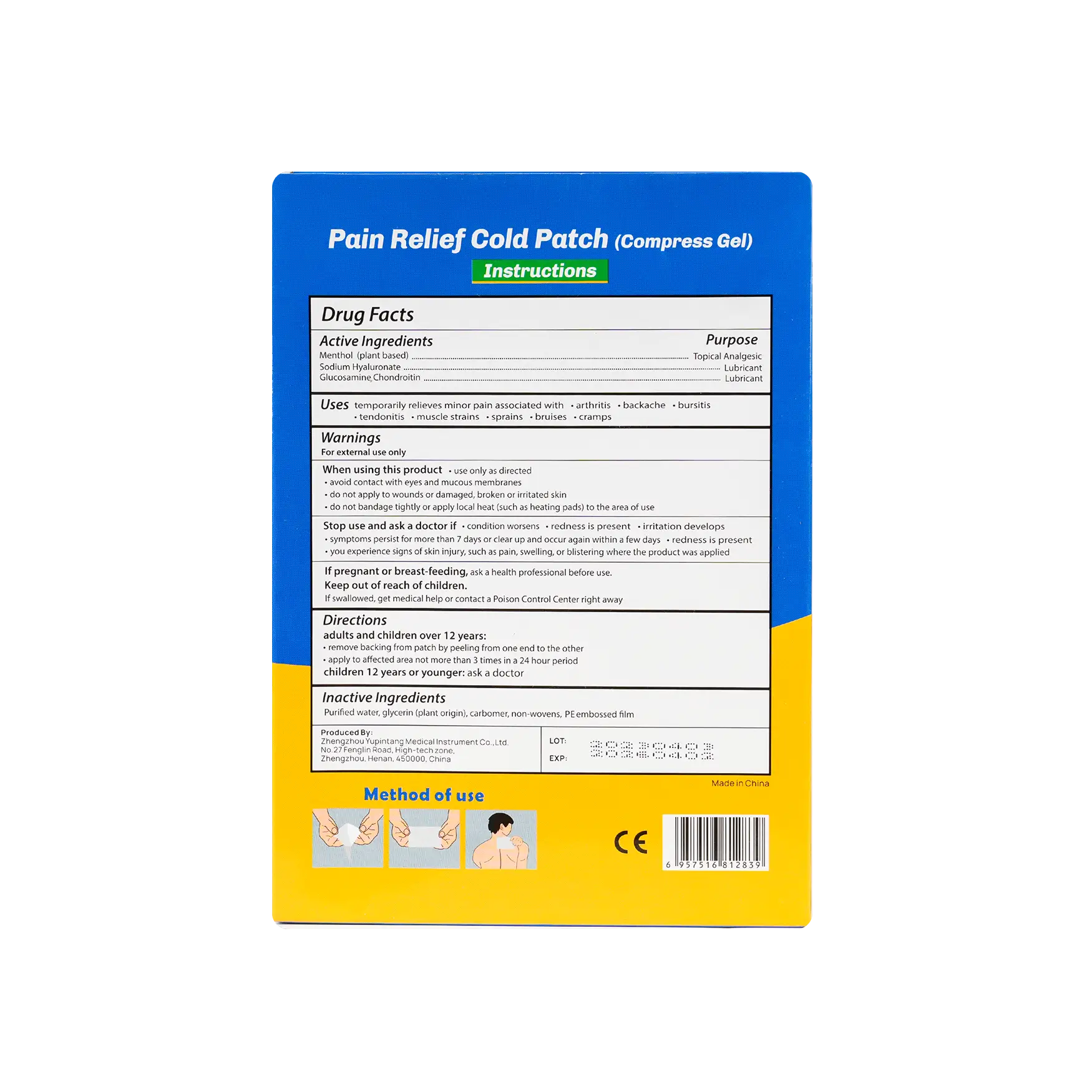 Enokon Pain Relief Cold Patch 6pcs