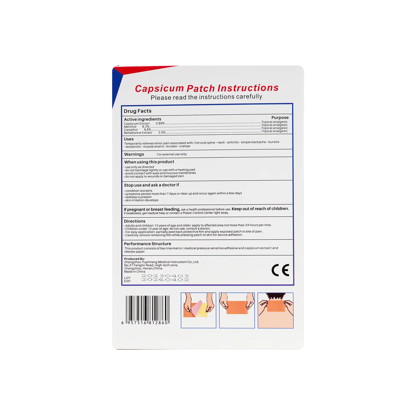 Enokon Pain Relief Heat Capsicum Patch 10pcs