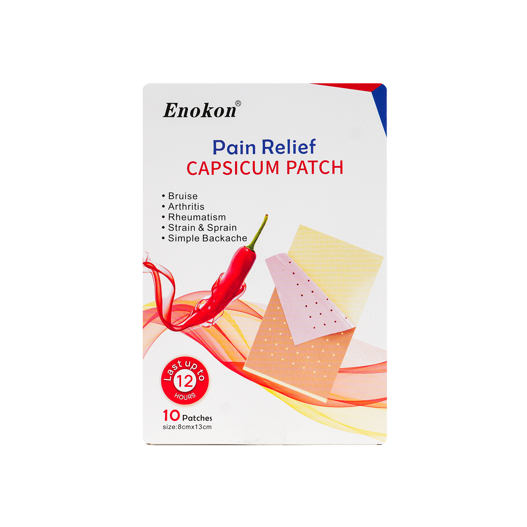 Enokon Pain Relief Heat Capsicum Patch 10pcs