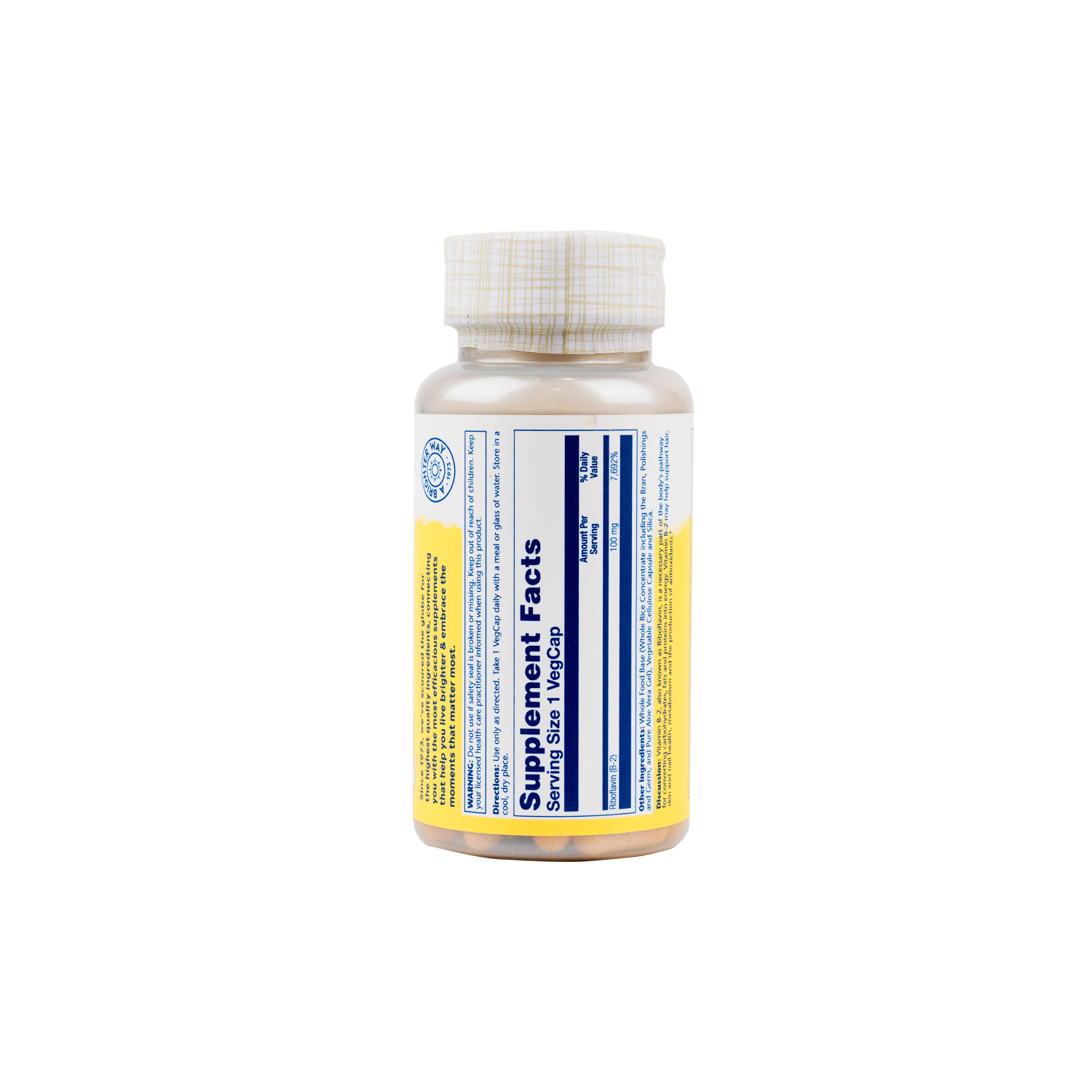 SOLARAY VITAMIN B-2 100MG 100 VEGCAPS