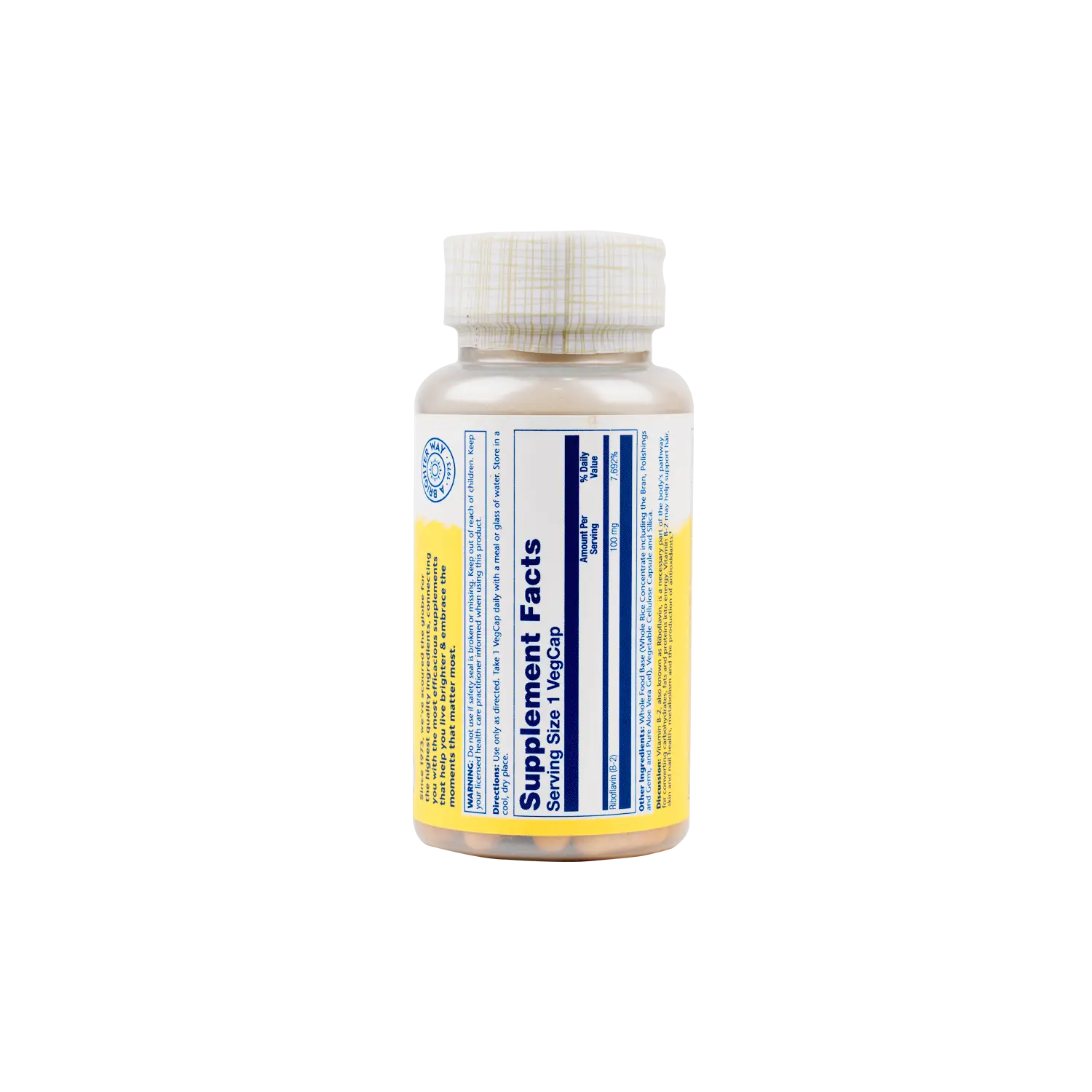 SOLARAY VITAMIN B-2 100MG 100 VEGCAPS