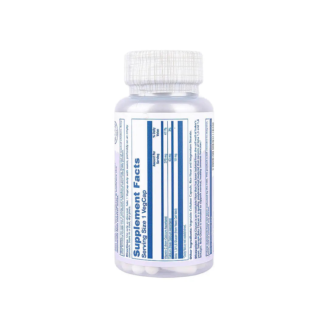 50784-Solaray Beta Glucan Vitamin C 10Mg 60 Vegcaps +1