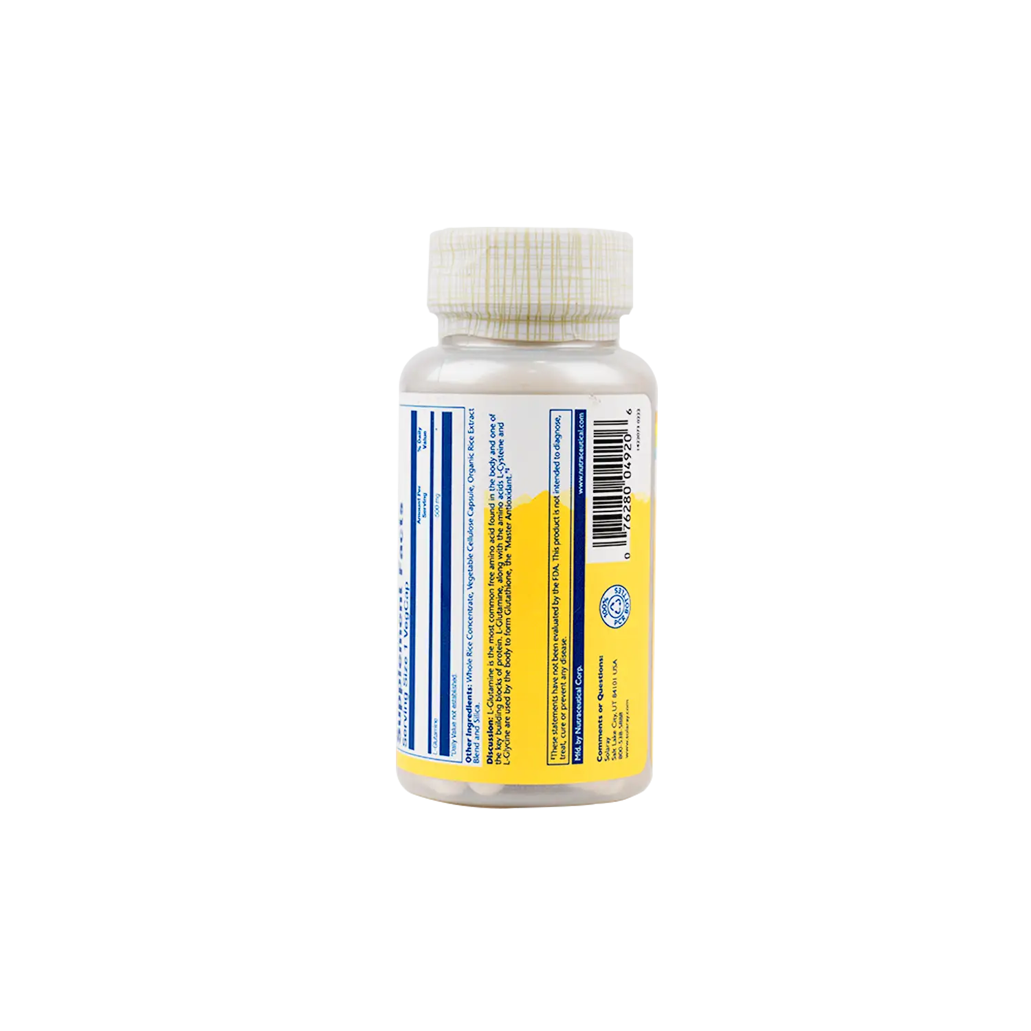 SOLARAY L-GLUTAMINE 500MG 50 VEG CAPS