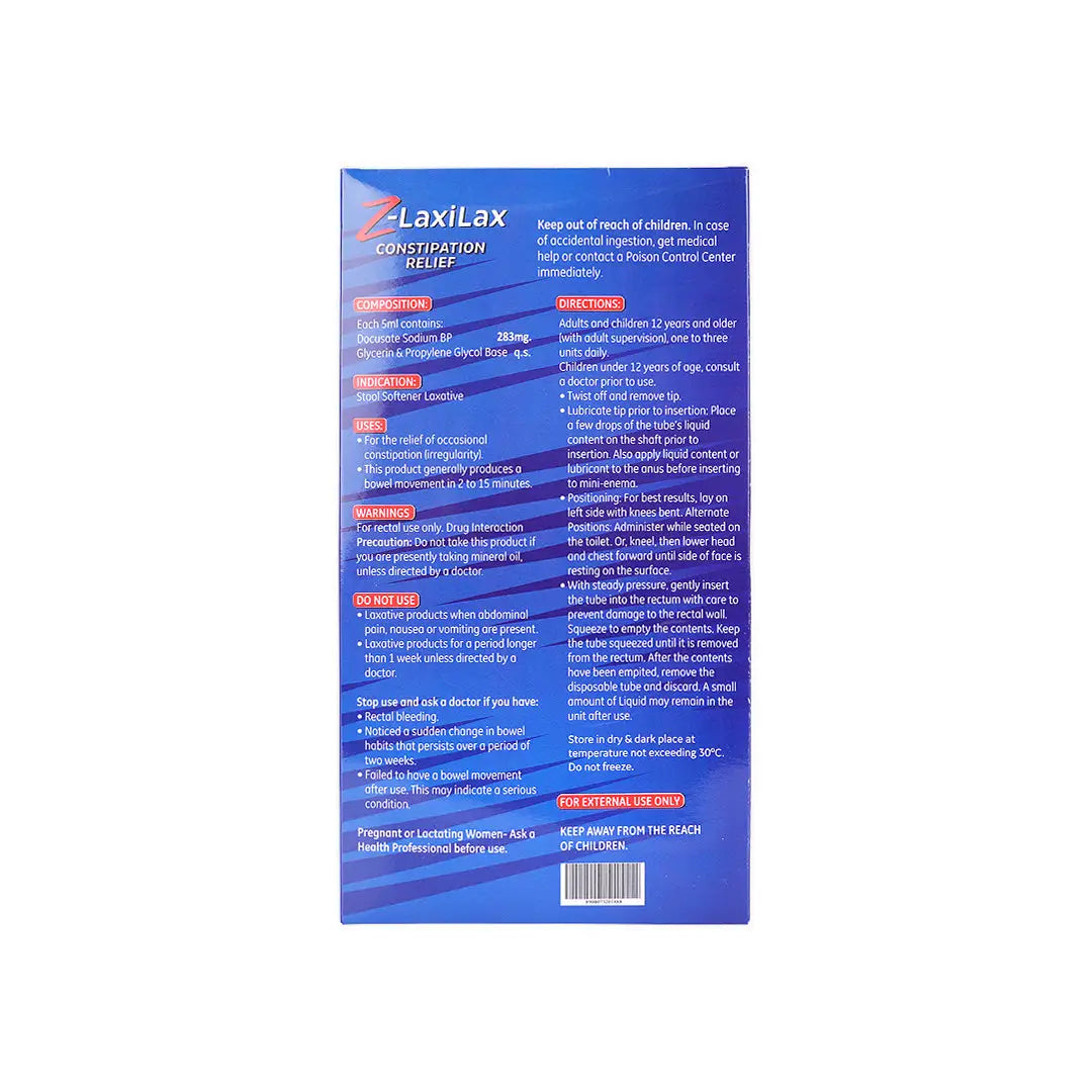 50840-Zenta Z-Laxilax Constipation Relief 6 Mini-Enemas +5