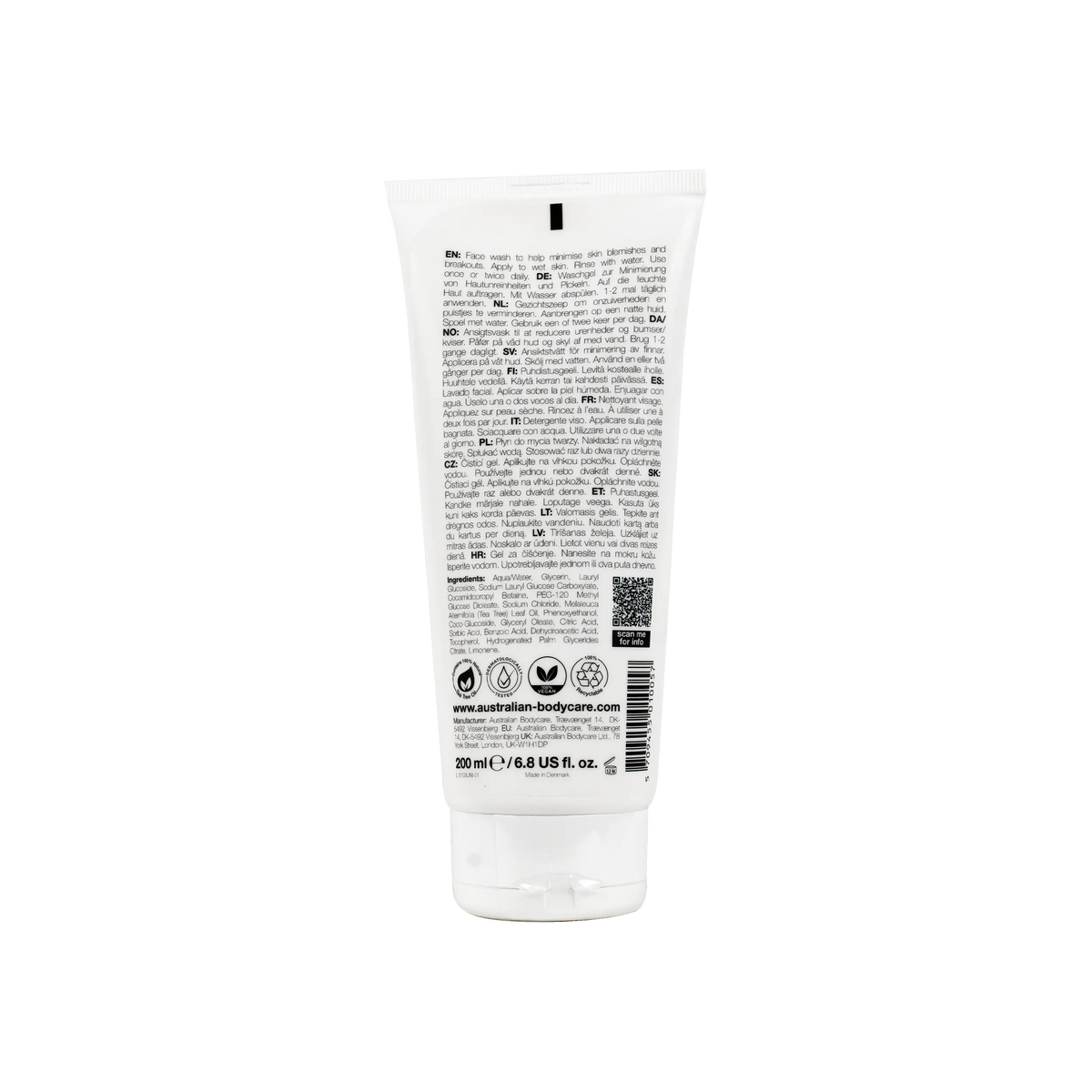 50860-Australian Body Care Tea Tree Oil Face Wash 200ML +1