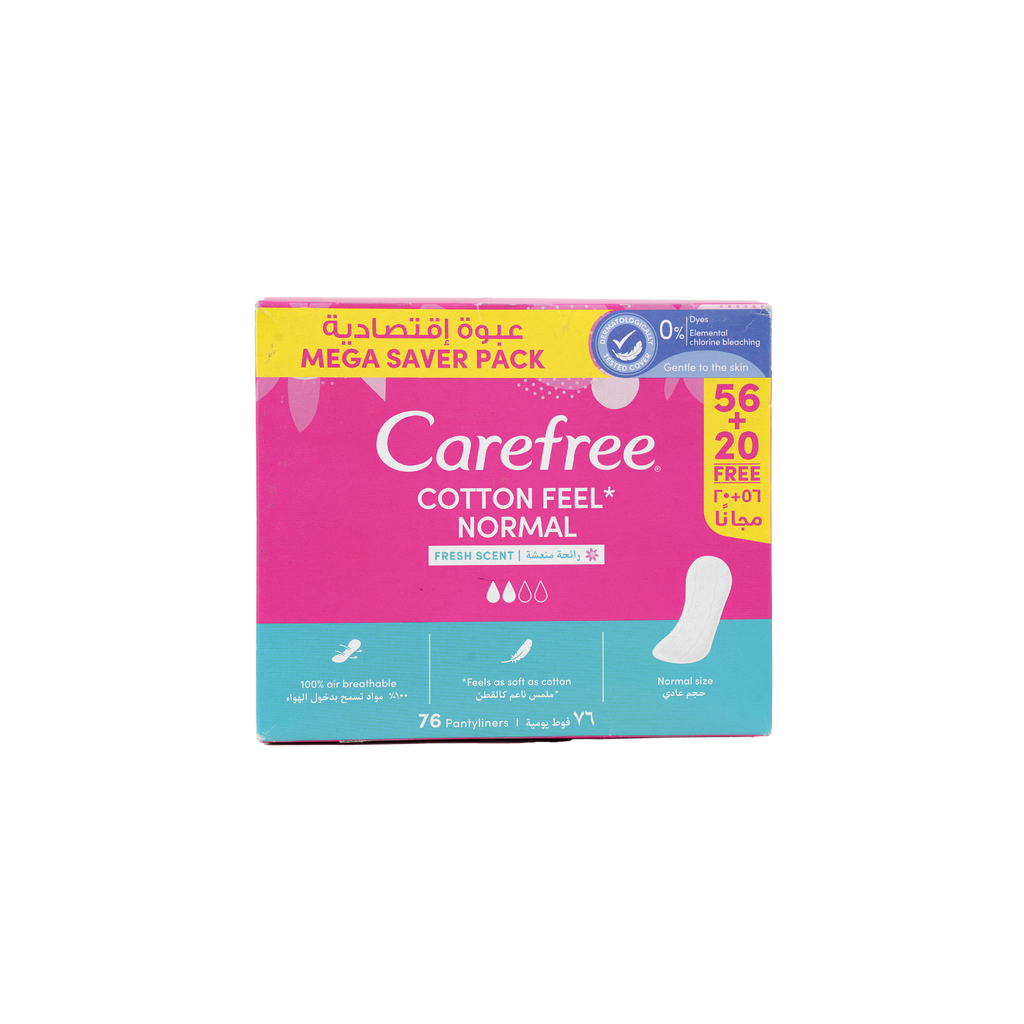 Carefree Cotton Feel 56+20Pcs-Fresh Scent