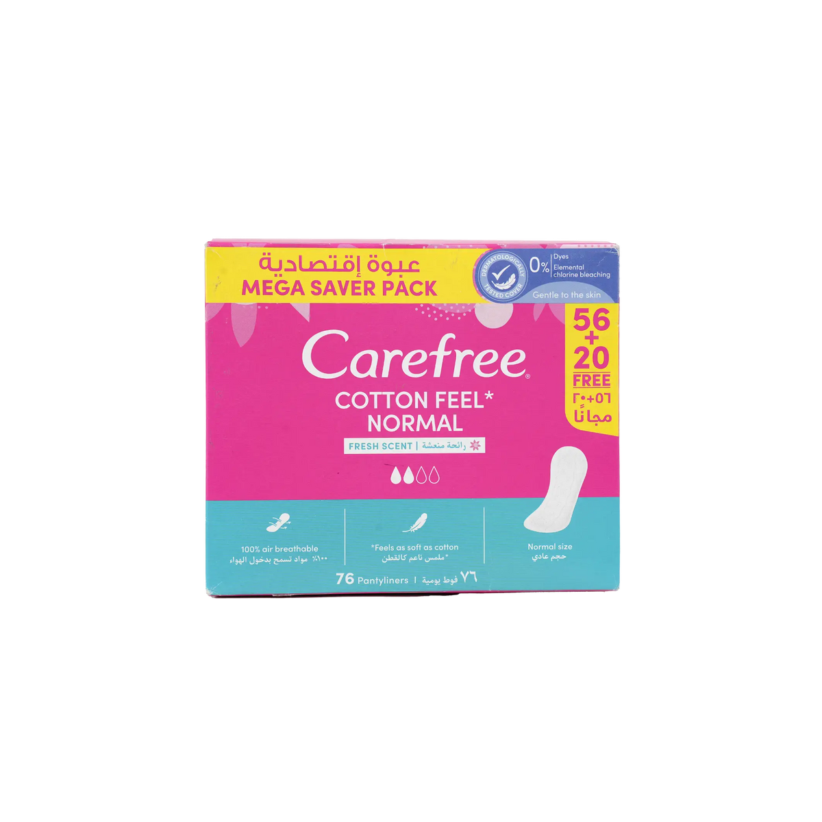50888-Carefree Cotton Feel 56+20Pcs-Fresh Scent