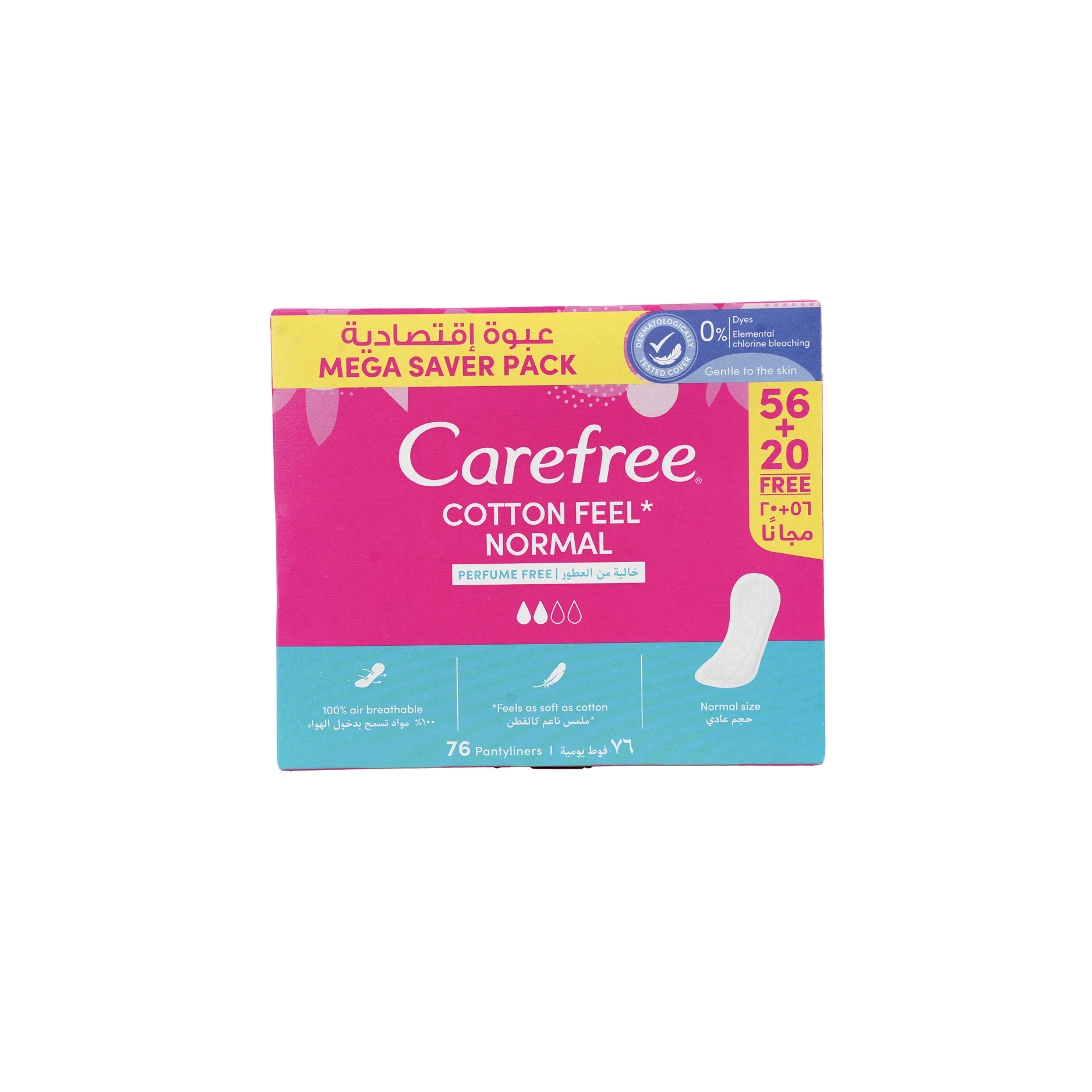 Carefree Cotton Feel 56+20Pcs-Perfume Free