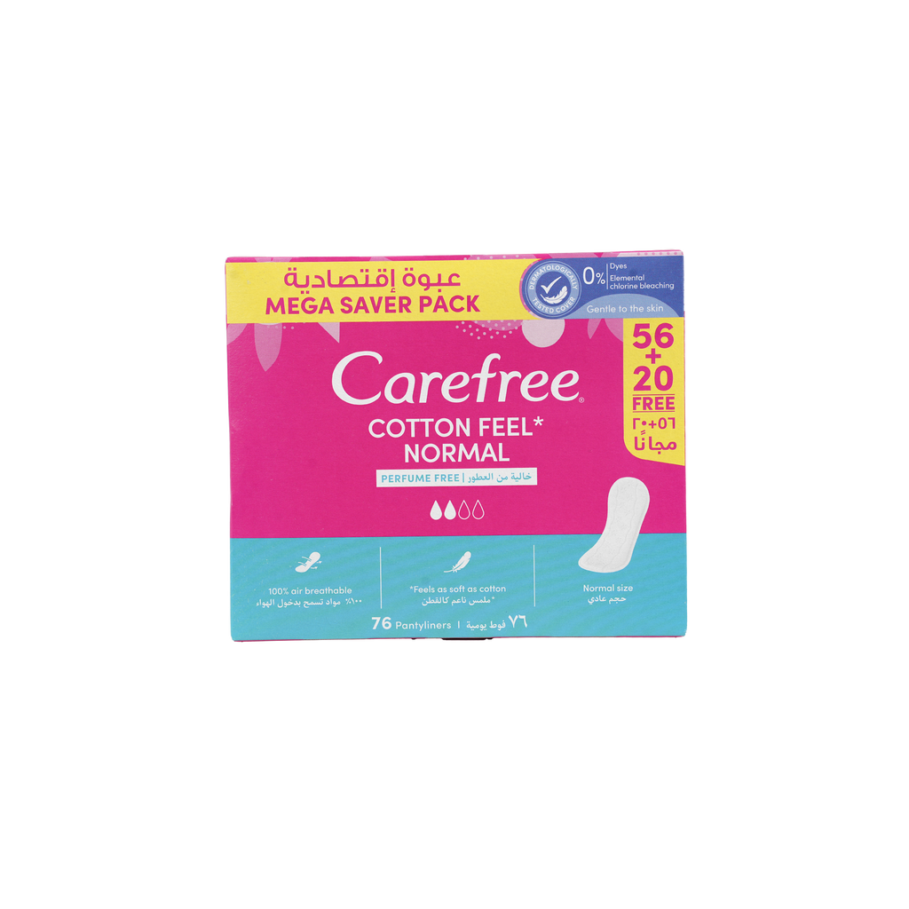 Carefree Cotton Feel 56+20Pcs-Perfume Free