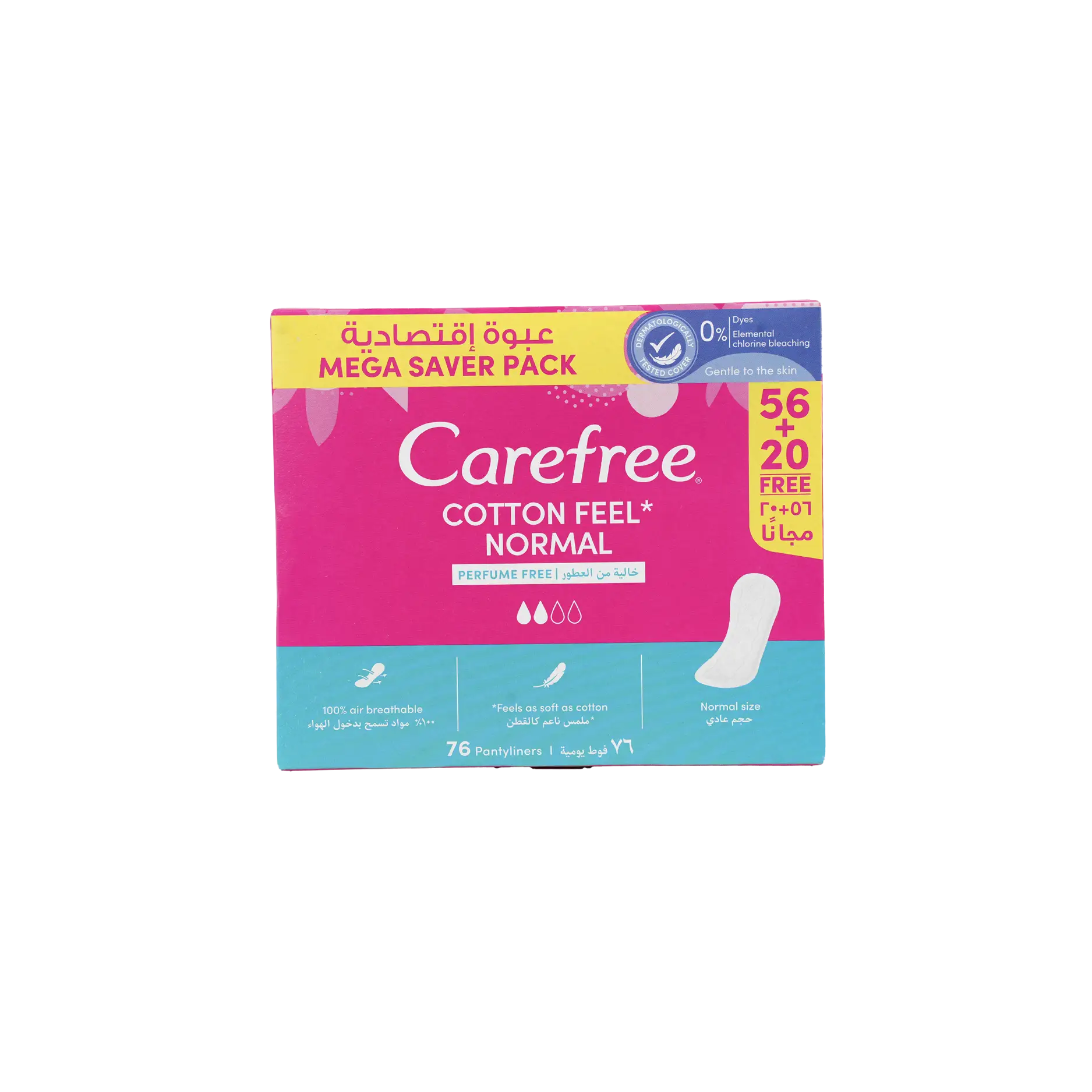 Carefree Cotton Feel 56 + 20Pcs-Perfume Free