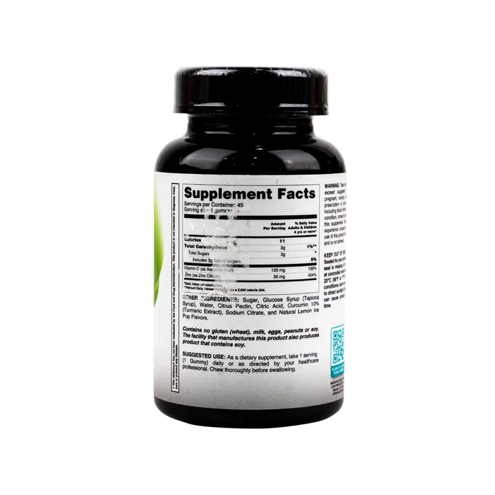 50906-Livs Vitamin-C &amp; Zinc Lemon Ice Pop Flavor 45 Gummies +1