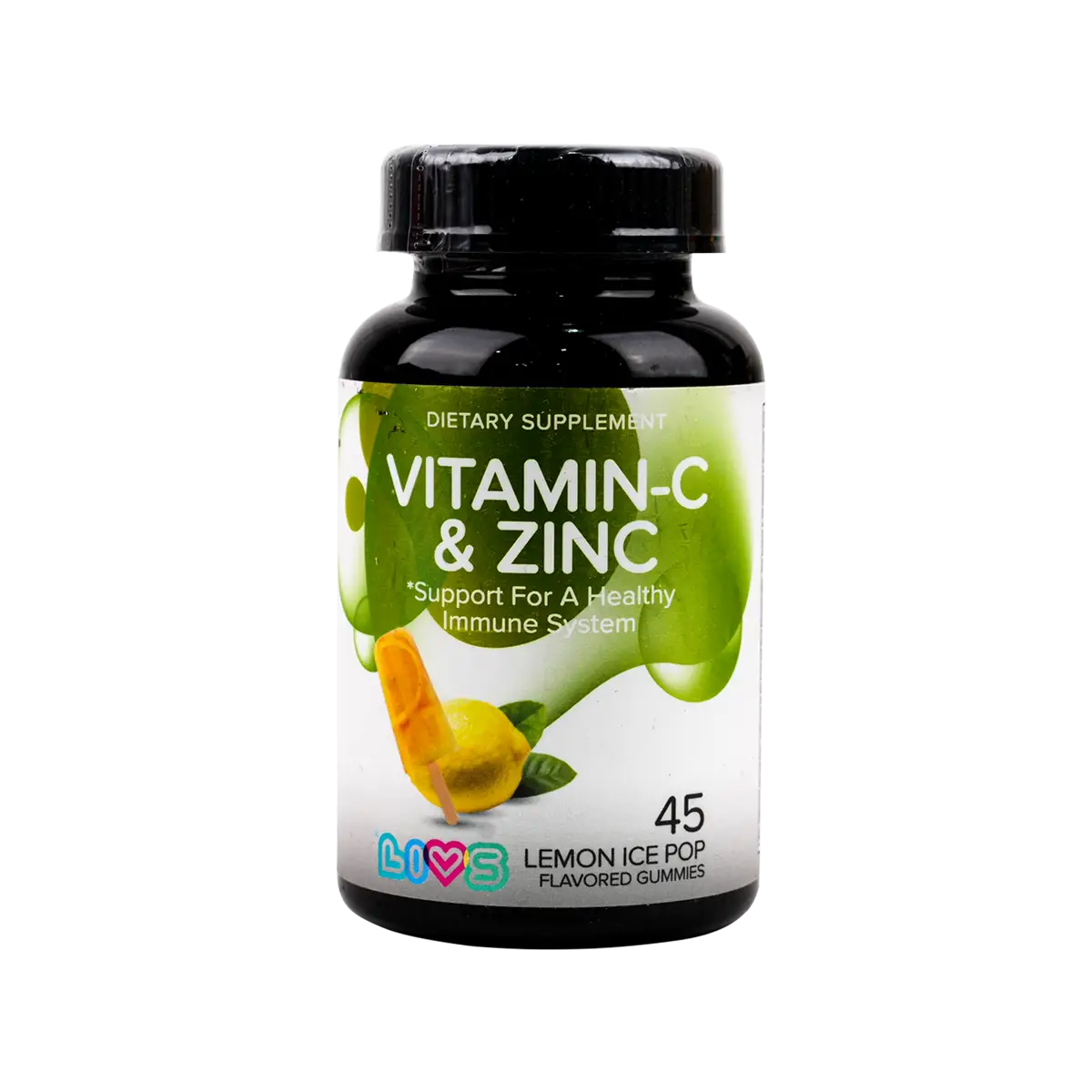 50906-Livs Vitamin-C & Zinc Lemon Ice Pop Flavor 45 Gummies