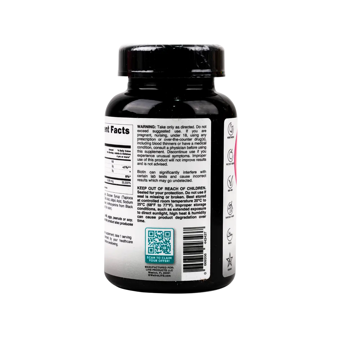 50908-Livs Biotin 10000 Mcg 90 Gummies +2