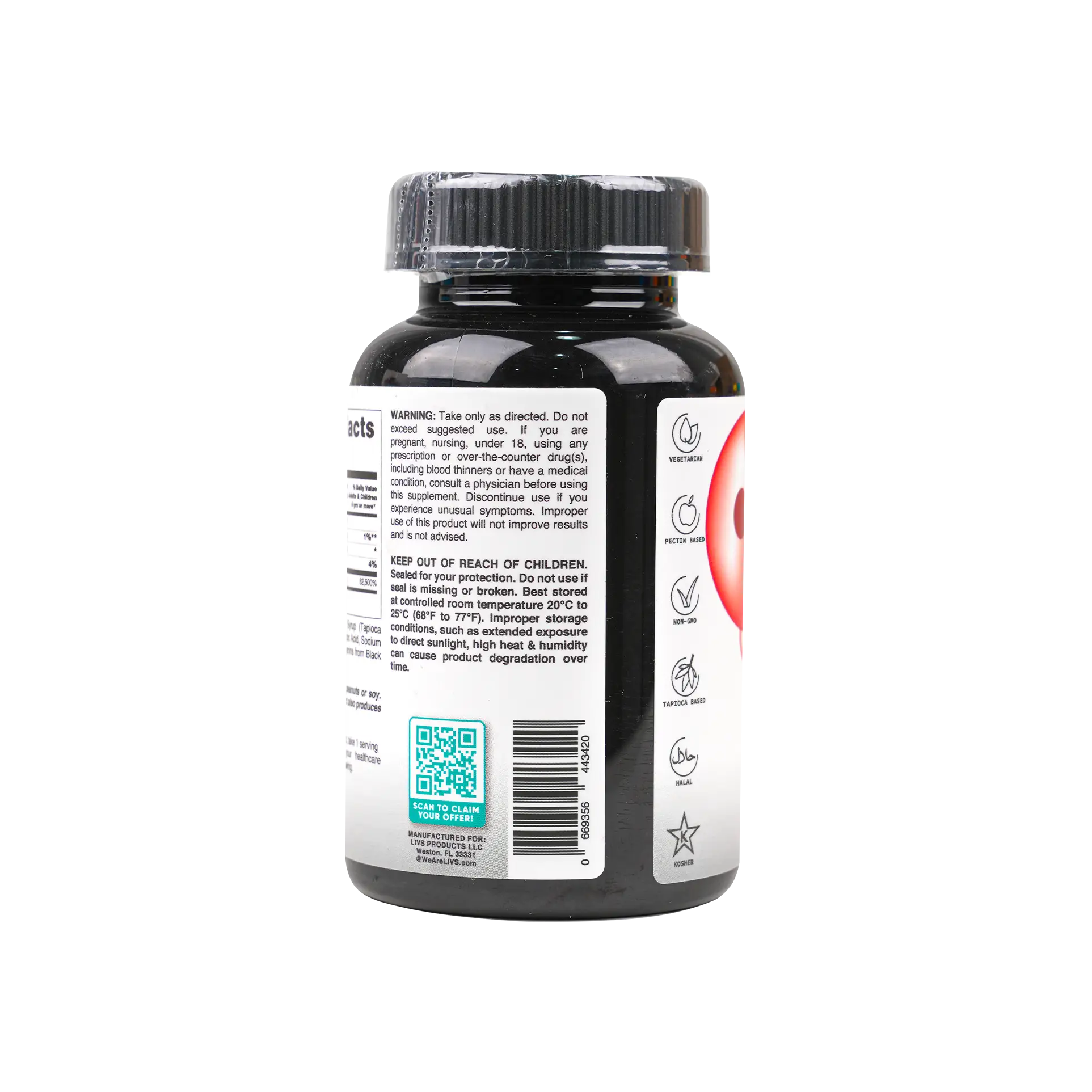 Livs Vitamin B-12 Raspberry Flavored 60 Gummies