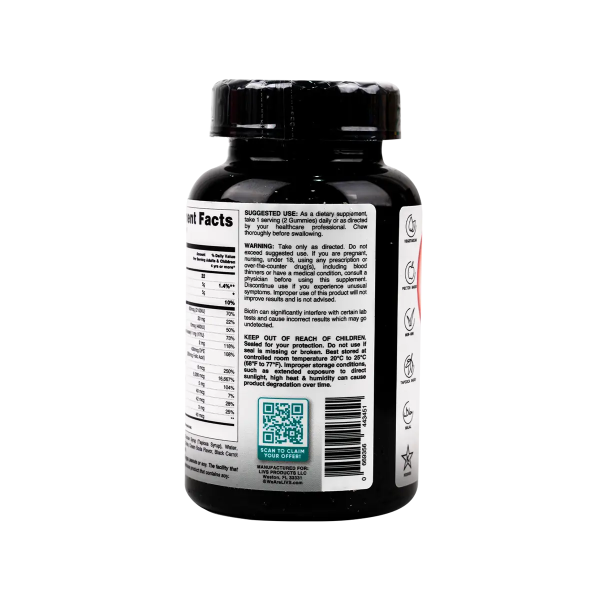 Livs Beauty Plus (Hair Skin & Nails) Cream Soda 60 Gummies
