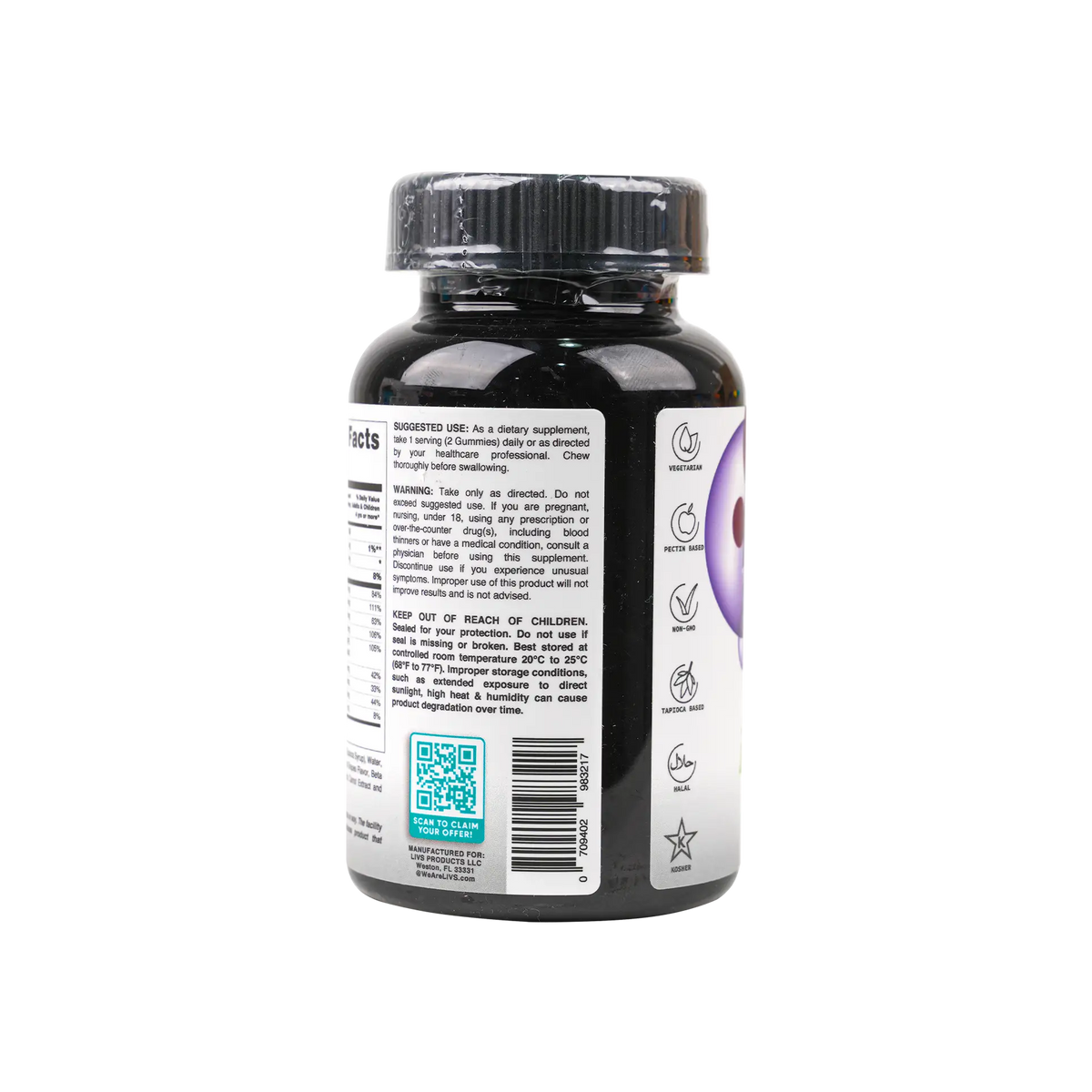 50915-Livs Iron Plus Grape 90 Gummies +1