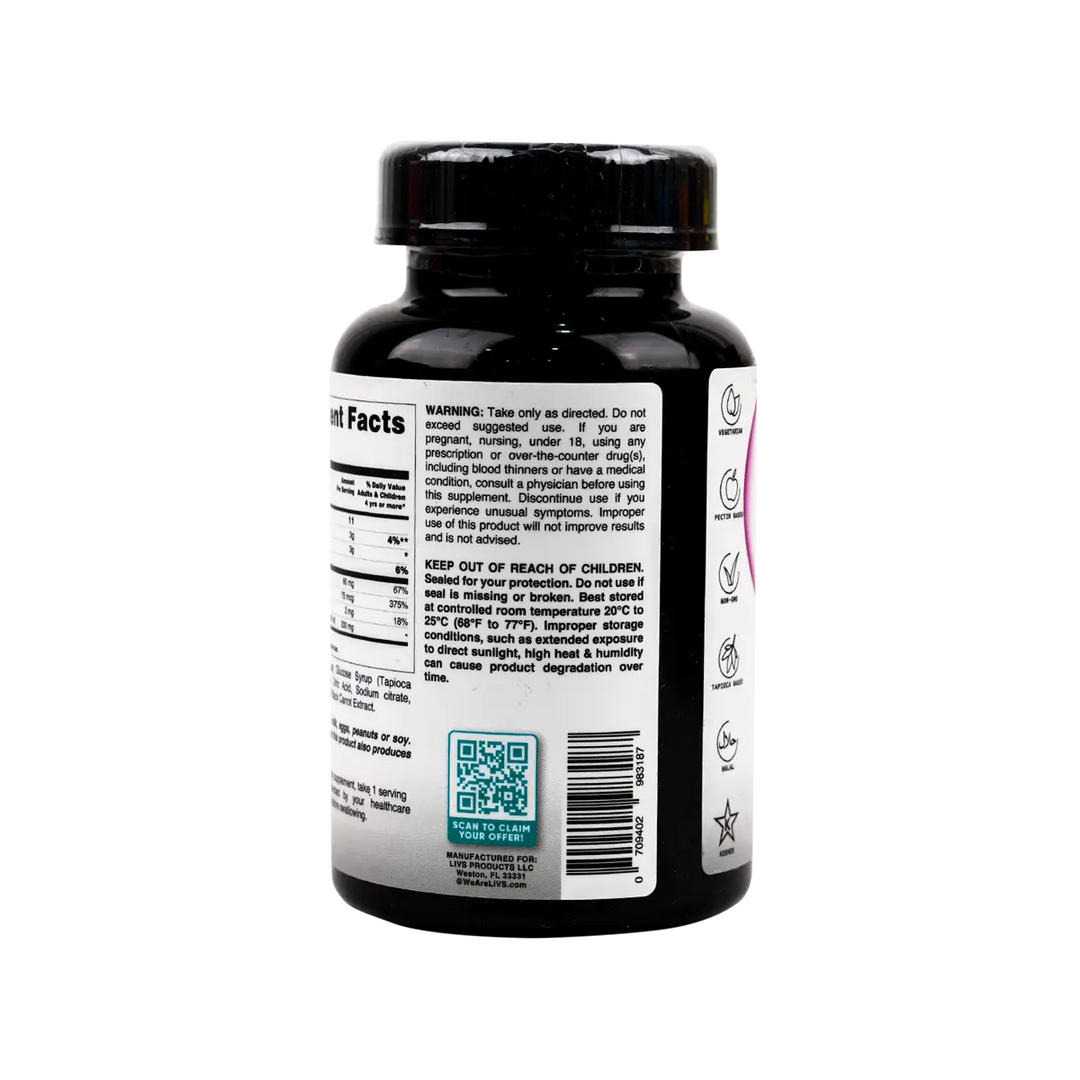 50916-Livs Immune Plus Elderberry Flavor 60 Gummies +2