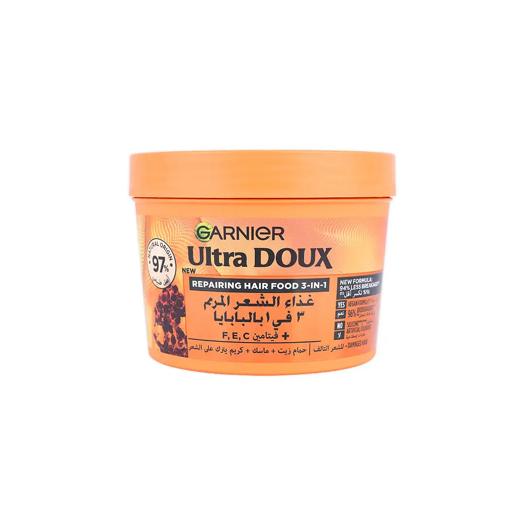garnier ultra doux repairing hairfood mask390ml damaged hair