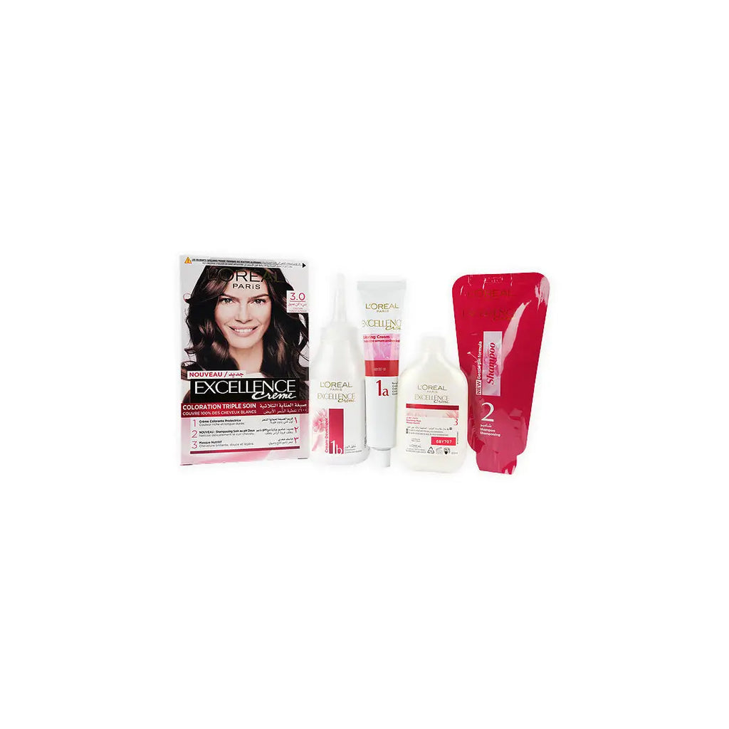 L'oreal Excellence Creme Triple Care Color-3.0 DeepDarkBrown
