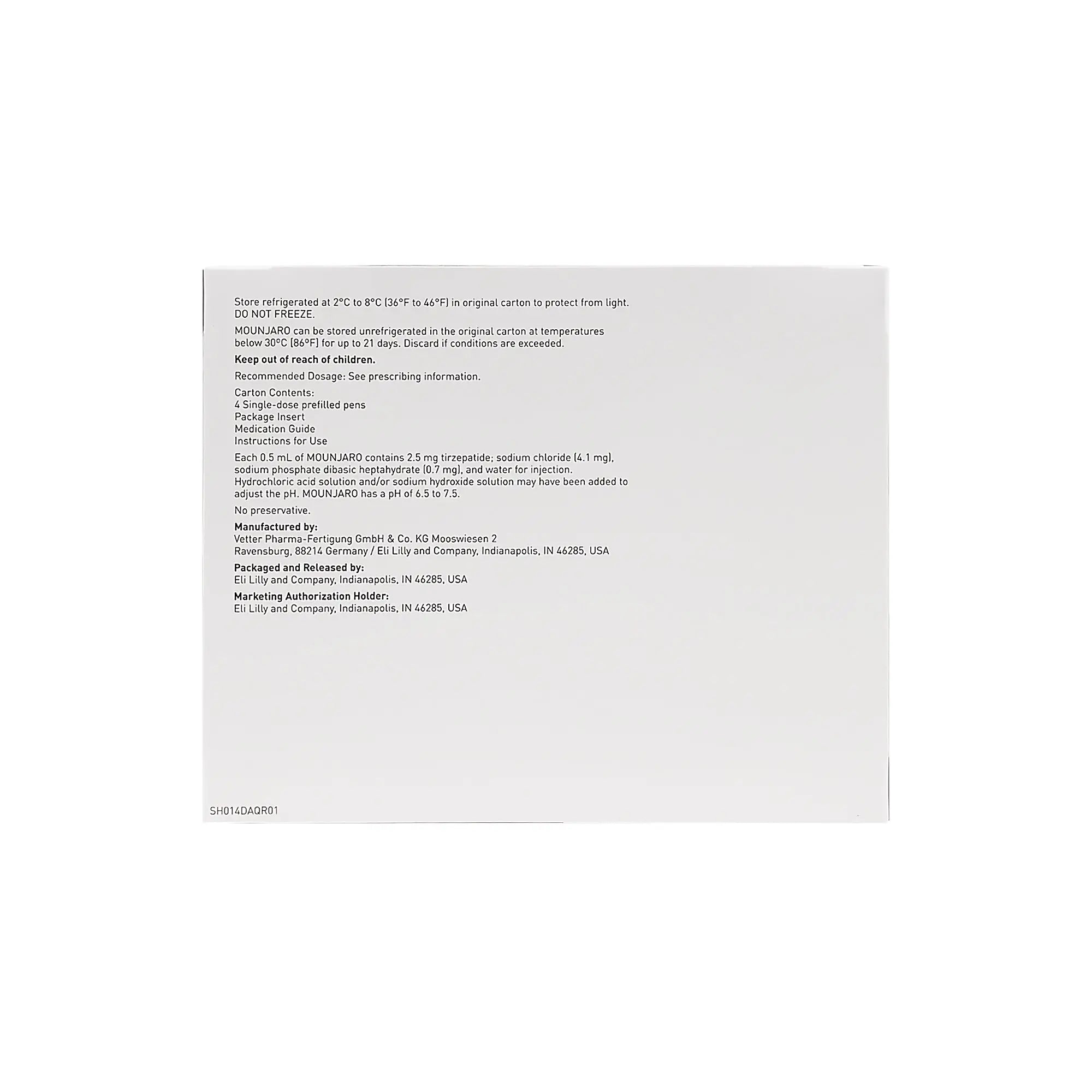 Mounjaro 2.5Mg/0.5ml Sol For Injection In Pre-Filled 4 Pen
