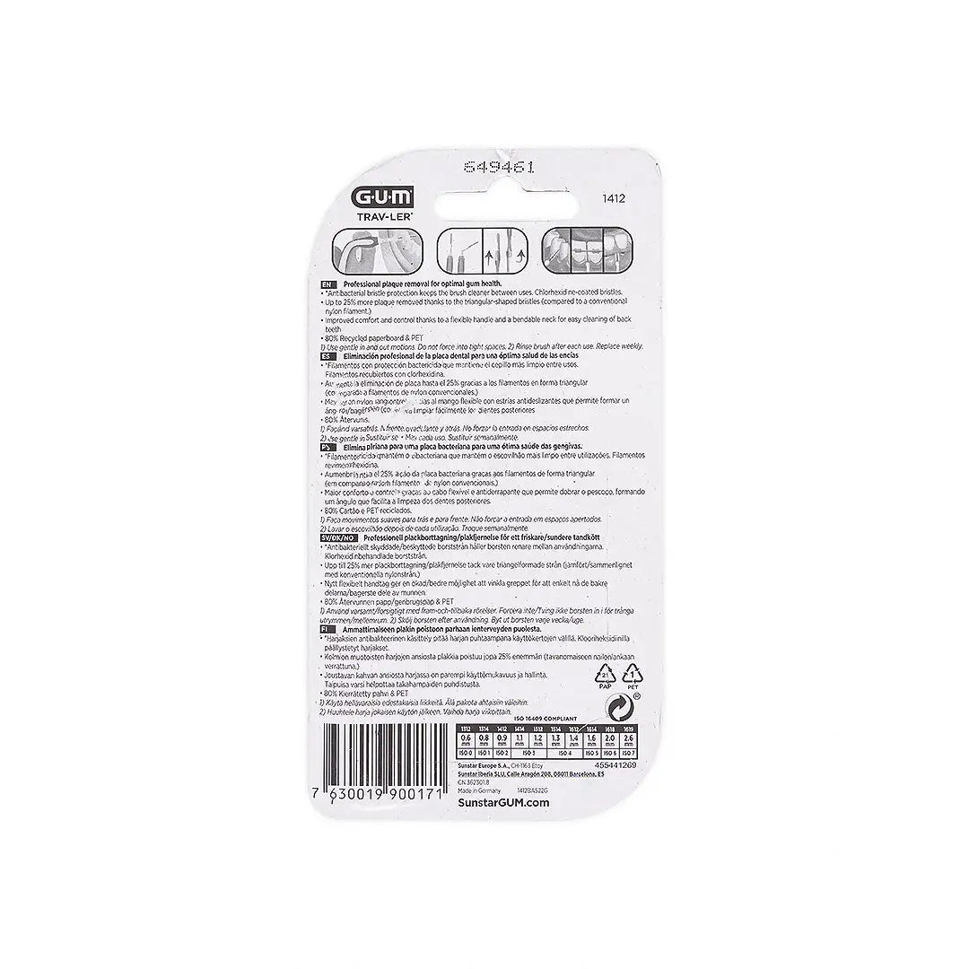 50969-GUM Trav-Ler Interdental Brush 0.9mm 6pcs +1