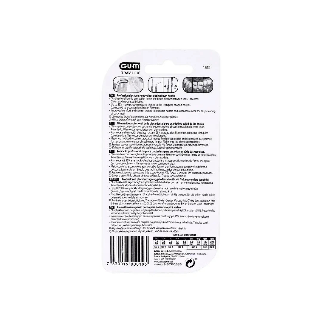 50970-GUM Travler Interdental Brush 1.2mm 6pcs +1