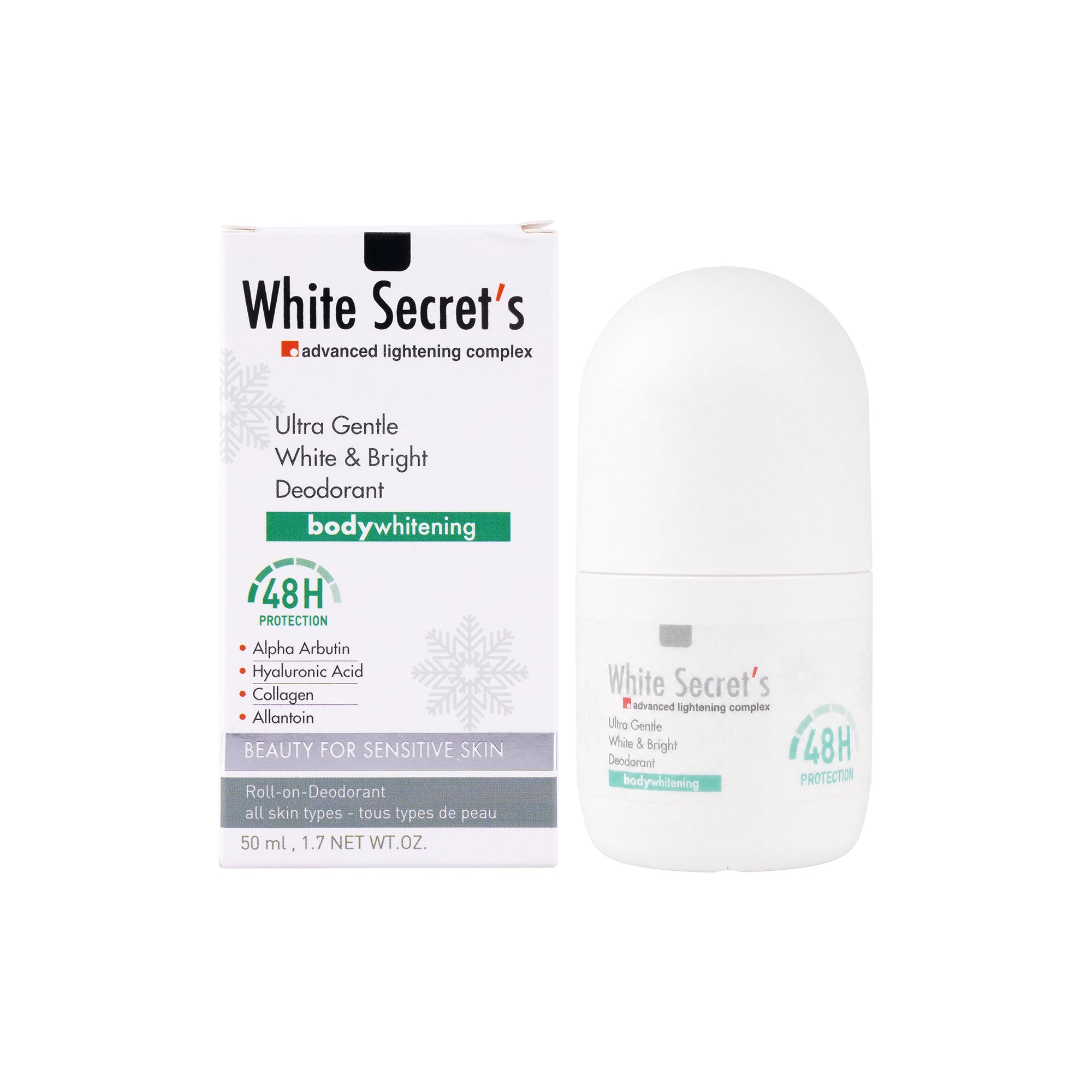 50976-White Secret's Ultra Gentle W&B Roll-On Deodorant 50ml +2