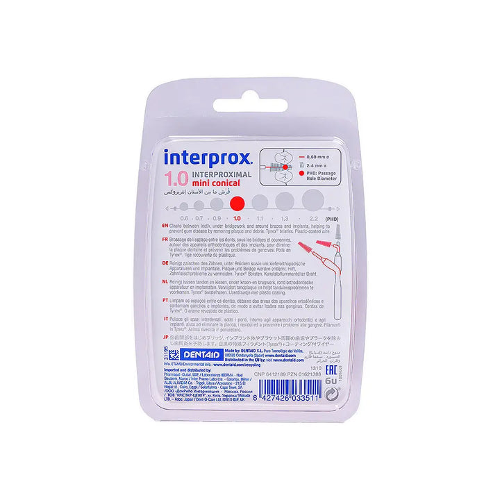 50990-Dentaid Interprox Brush Red 1.0m Mini Conical +1