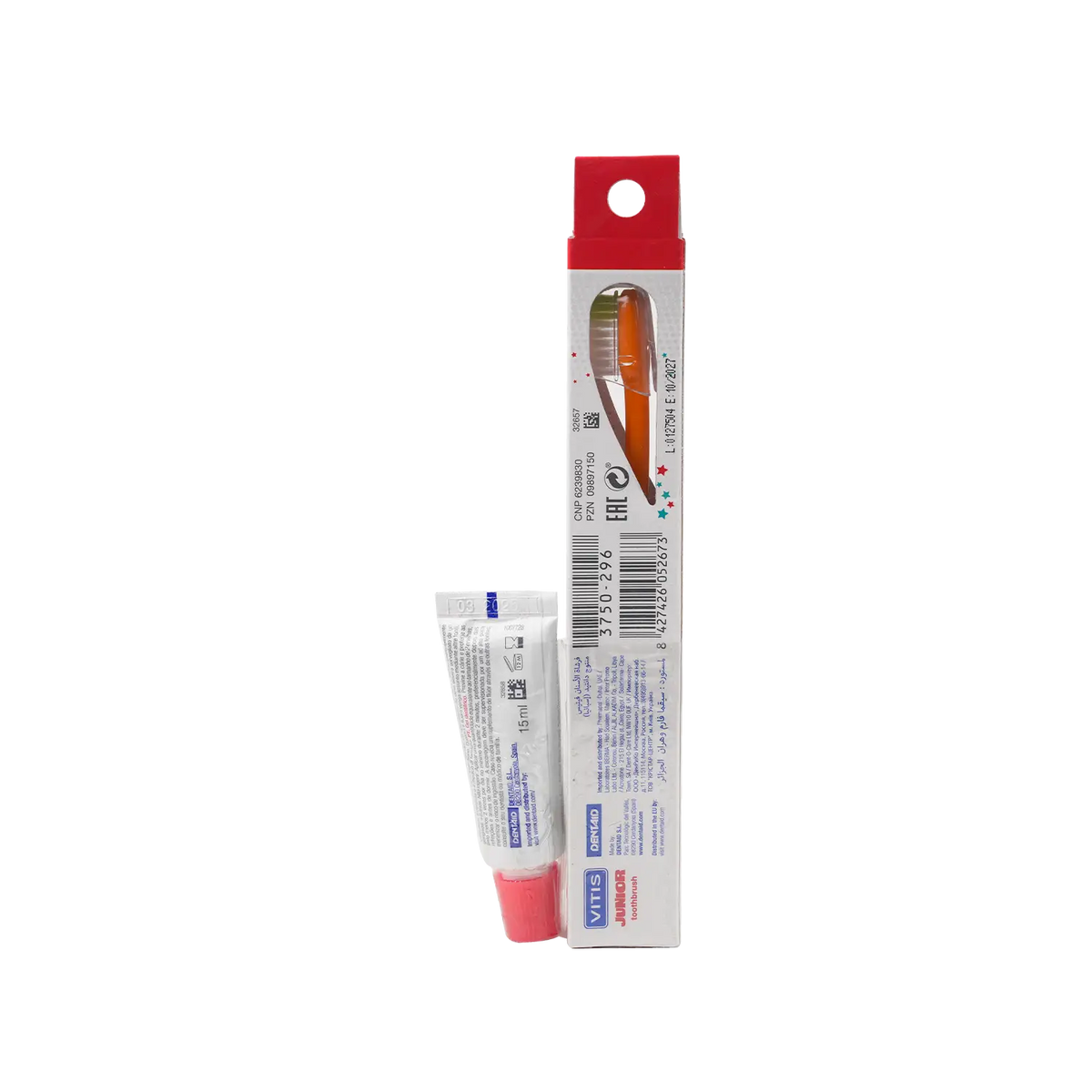 50998-Vitis Junior Toothbrush + Dental Gel 15Ml +1