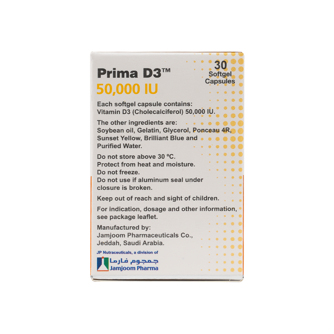 Prima Vitamin D3 50,000IU 30Softgel Capsules