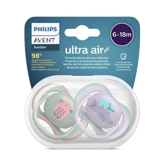 Avent Ultra Air Soother 6-18m 2Pcs-F085/19(PA249)