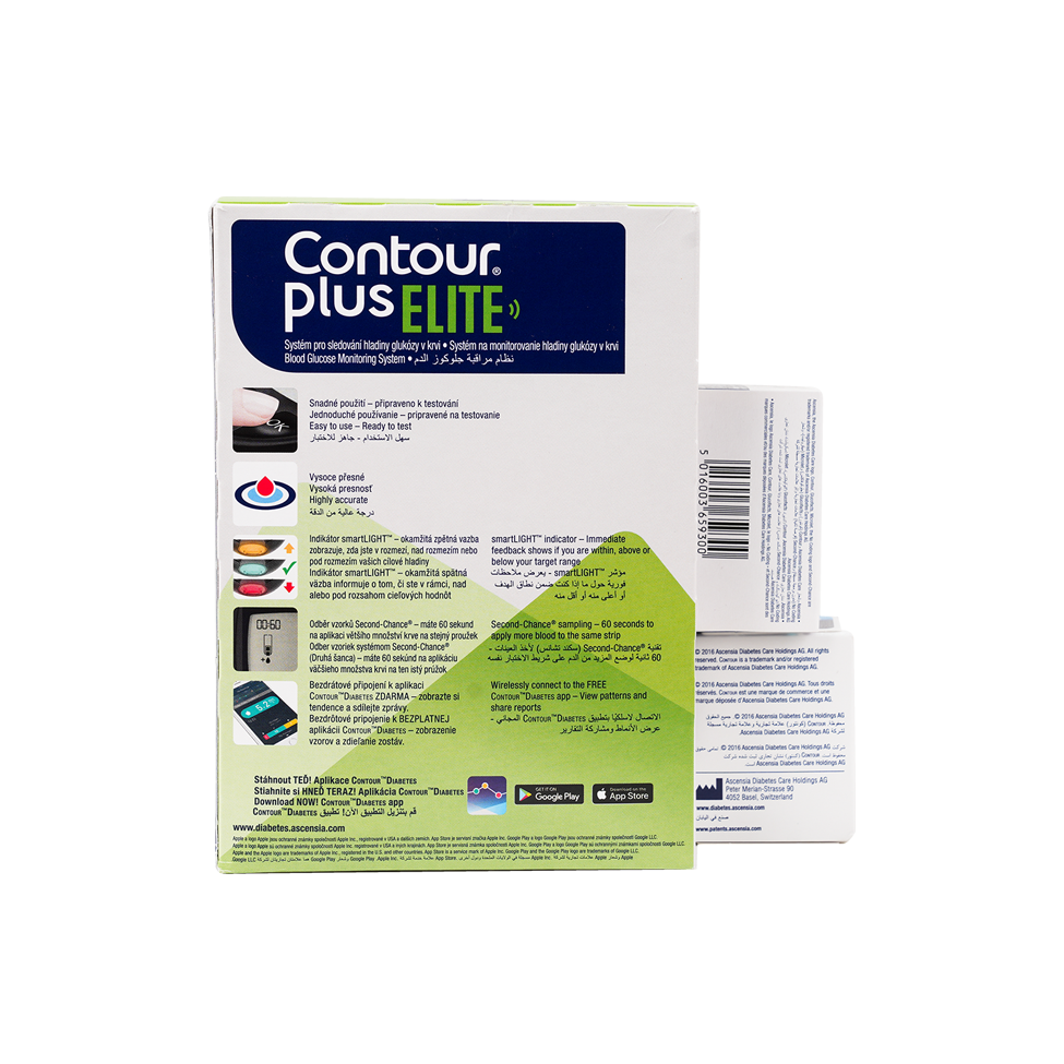 Contour Plus Elite Glucometer+50 strips+25 Lancets