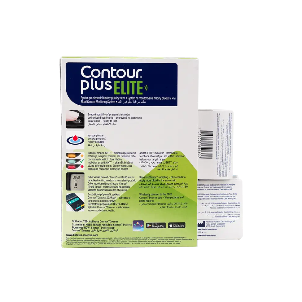 Contour Plus Elite Glucometer+50 strips+25 Lancets