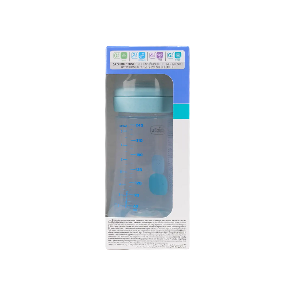 Chicco Perfect 5 Medium Bottle Blue 240ml (2m + ) -2035