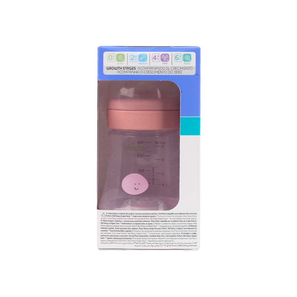 Chicco Perfect 5 Slow Bottle Pink (0m+)150ml-1939