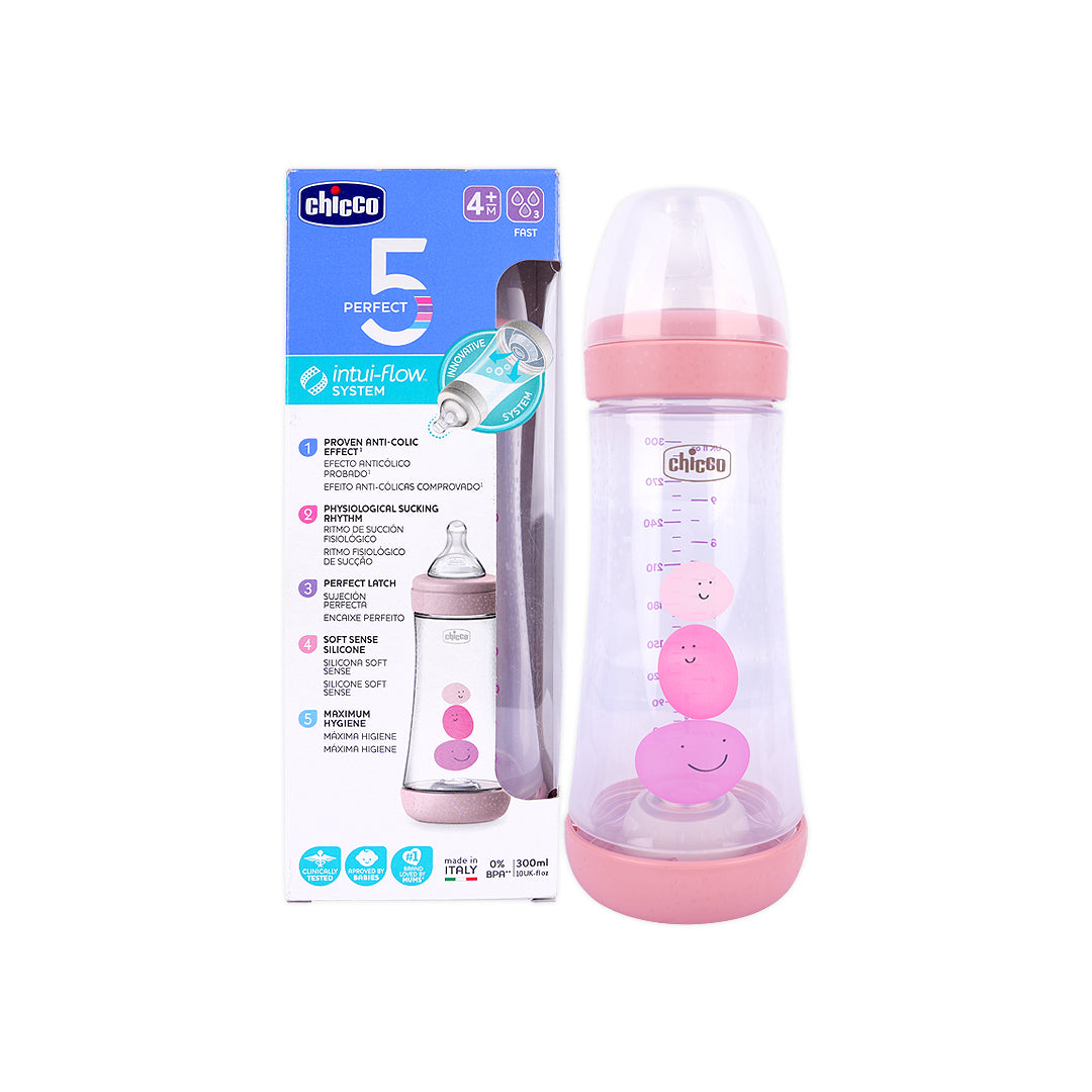Chicco Perfect 5 Fast Bottle Pink 300ml (4m+)