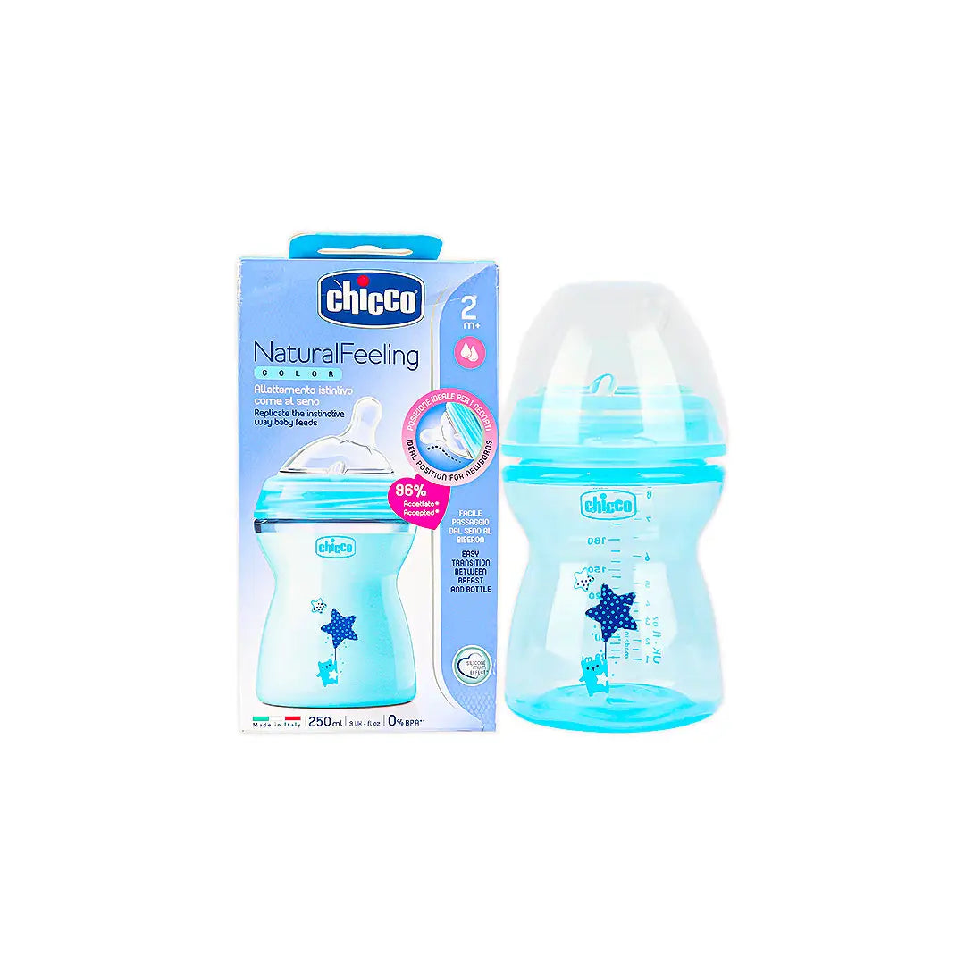 Chicco Natural Feeling Bottle Blue 250ml (2m+)-5019