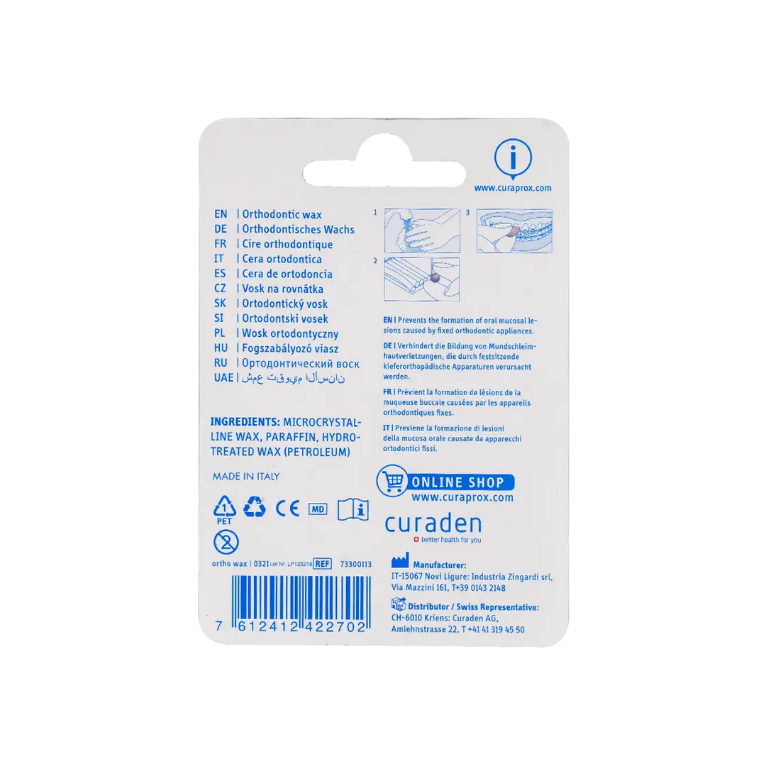 51219-Curaprox Ortho Wax Strips 7pcs +1