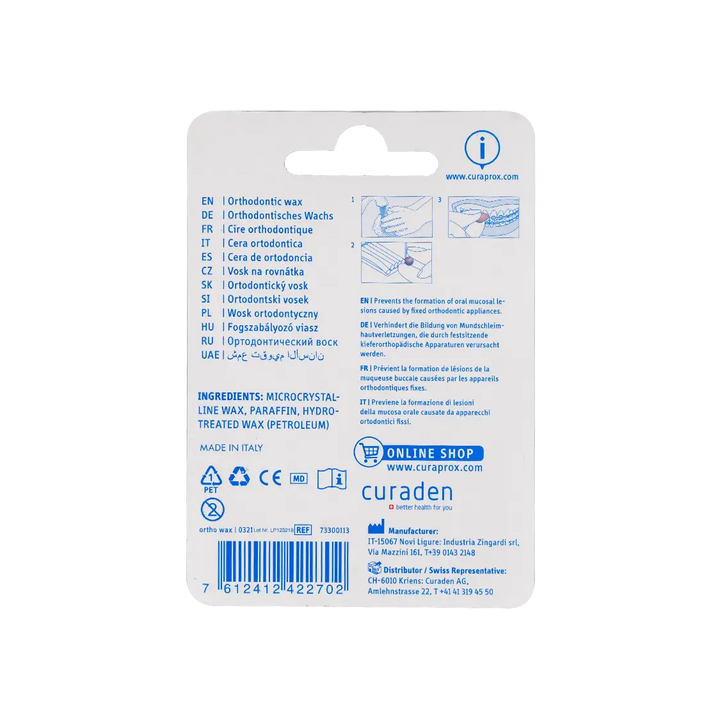 51219-Curaprox Ortho Wax Strips 7pcs +1