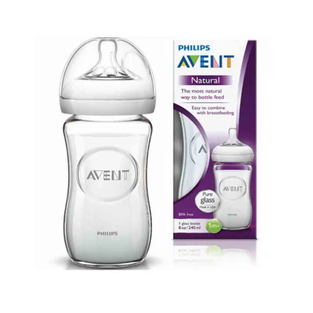 Avent Natural Glass Baby Bottle 1m + 240ml-F053/17(PA468)
