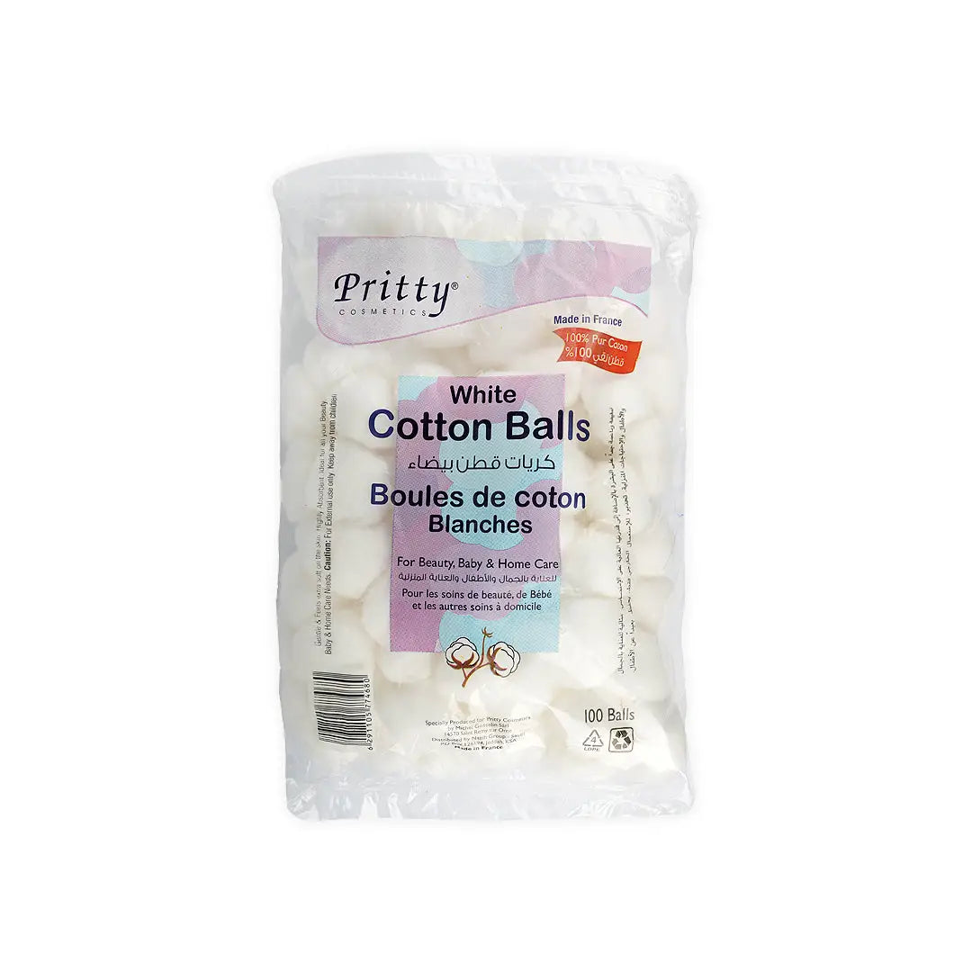 Pritty Cotton 100 Balls-White