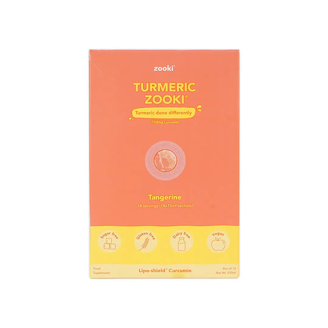 Zooki Turmeric 750mg 15mlx14 Sachets - Tangerine