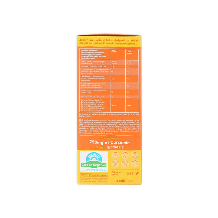 51236-Zooki Turmeric 750mg 15mlx14 Sachets - Tangerine +3