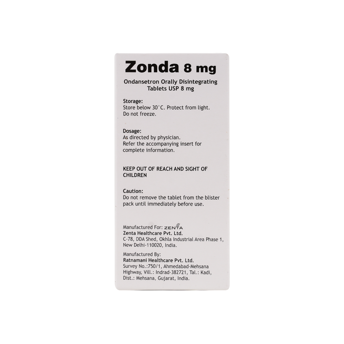 Zonda 8mg 30 Tablets