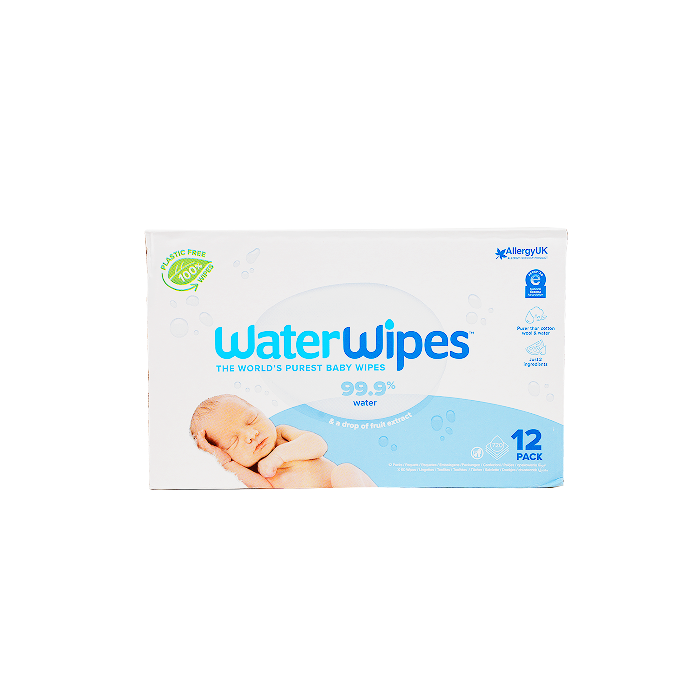 Water Wipes Baby 12 Pack X 60 Wipes-Carton