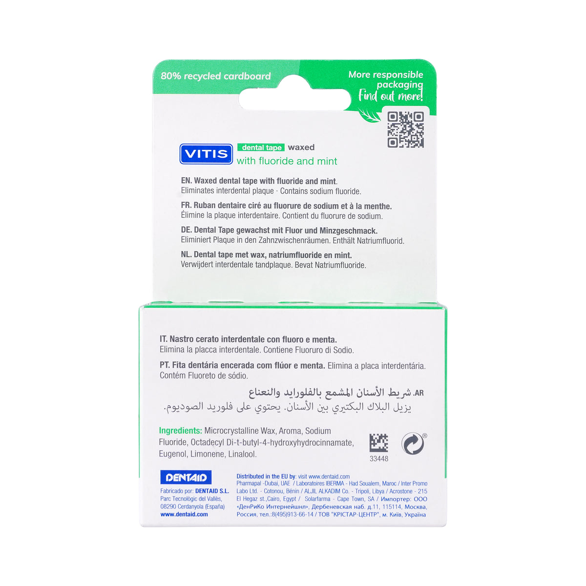51257-Vitis Soft Waxed Dental Tape-Green +1